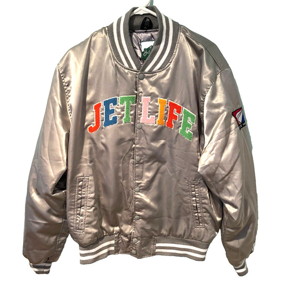 Jet Life Apparel Satin Bomber Jacket Very Rare Curren$y Brand Size XL NWOT - Picture 8 of 13